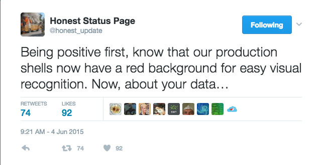 Being positive first, know that our production shells now have a red background for easy visual recognition. Now, about your data...